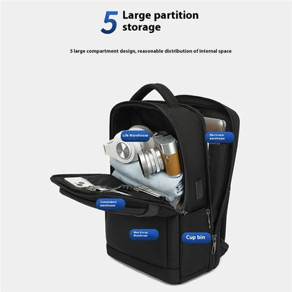COOLBELL CB-8281 Business Men Shoulder Bag Travel Laptop Backpack with USB Charging Port