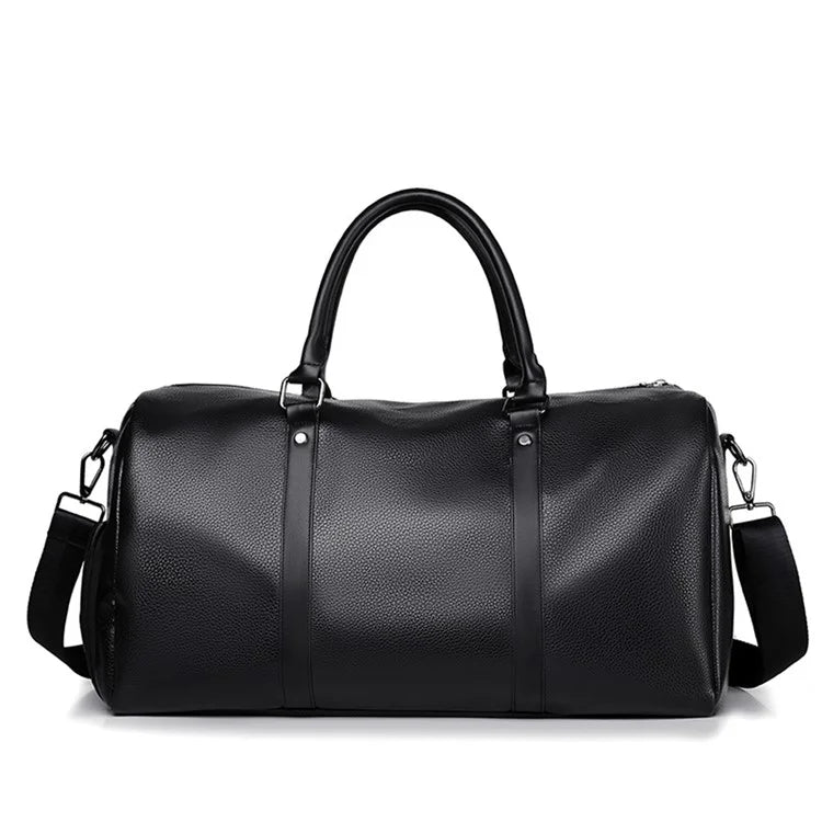Waterproof Gym Bag PU Duffle Bag Weekend Overnight Crossbody Bag Handbag