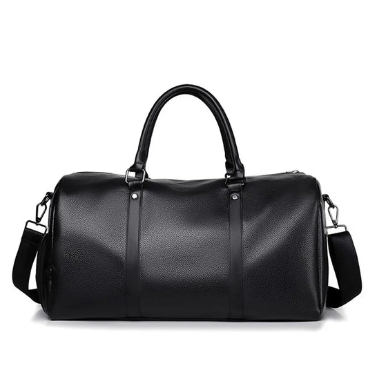 Waterproof Gym Bag PU Duffle Bag Weekend Overnight Crossbody Bag Handbag