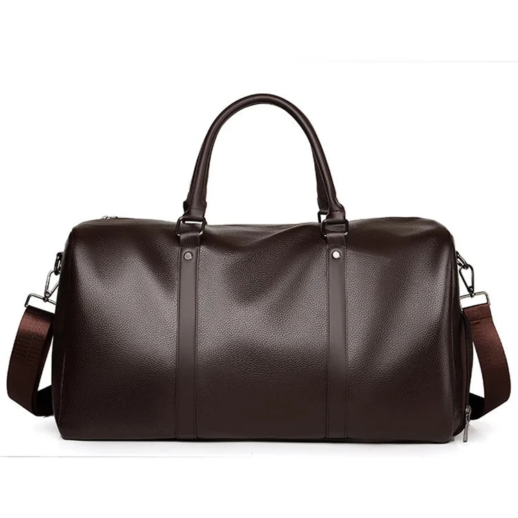 Waterproof Gym Bag PU Duffle Bag Weekend Overnight Crossbody Bag Handbag