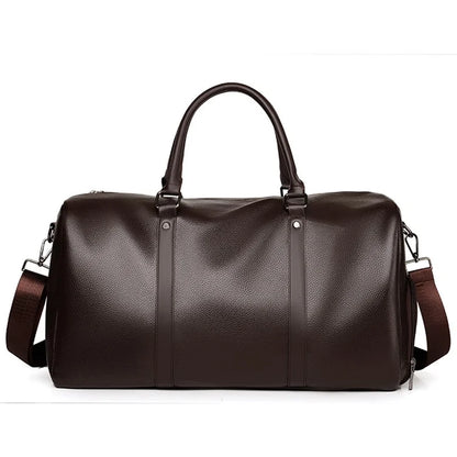 Waterproof Gym Bag PU Duffle Bag Weekend Overnight Crossbody Bag Handbag