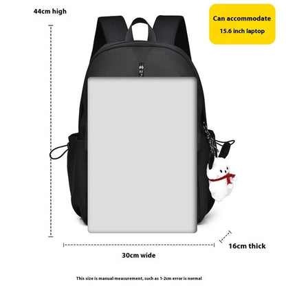 Large Polyester Student Book Bag Travel Backpack Casual Daypack Dual Shoulders Bag