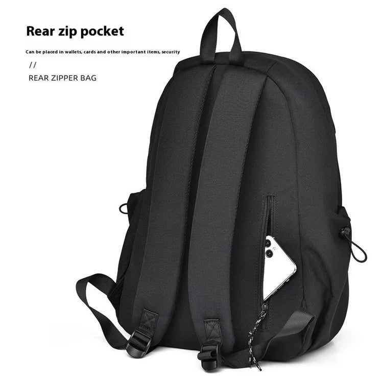 Large Polyester Student Book Bag Travel Backpack Casual Daypack Dual Shoulders Bag