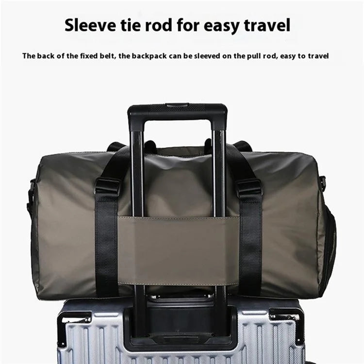 PU Leather Gym Bag Sports Handbag Wet and Dry Separation Pocket Duffle Bag with Shoulder Strap