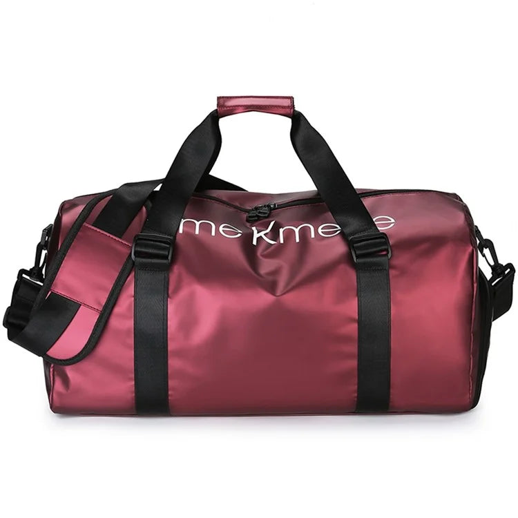 PU Leather Gym Bag Sports Handbag Wet and Dry Separation Pocket Duffle Bag with Shoulder Strap
