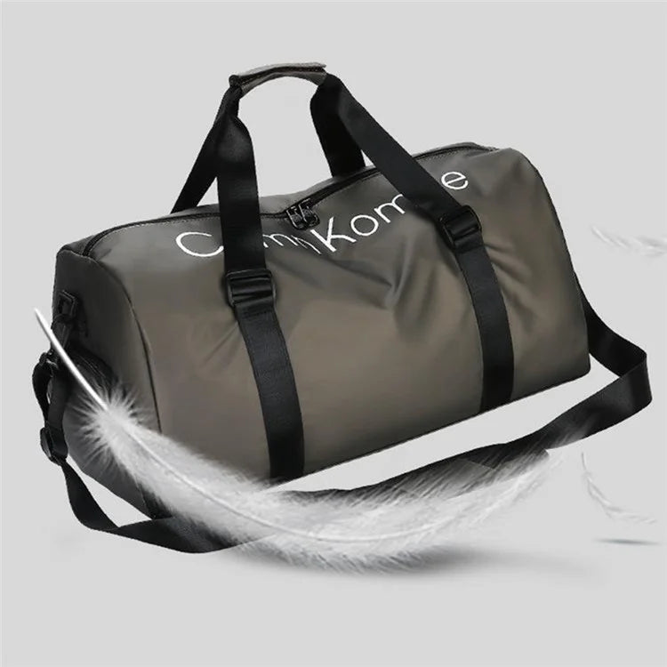 PU Leather Gym Bag Sports Handbag Wet and Dry Separation Pocket Duffle Bag with Shoulder Strap