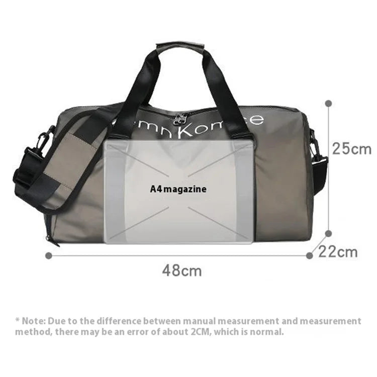 PU Leather Gym Bag Sports Handbag Wet and Dry Separation Pocket Duffle Bag with Shoulder Strap