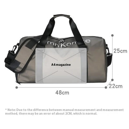 PU Leather Gym Bag Sports Handbag Wet and Dry Separation Pocket Duffle Bag with Shoulder Strap