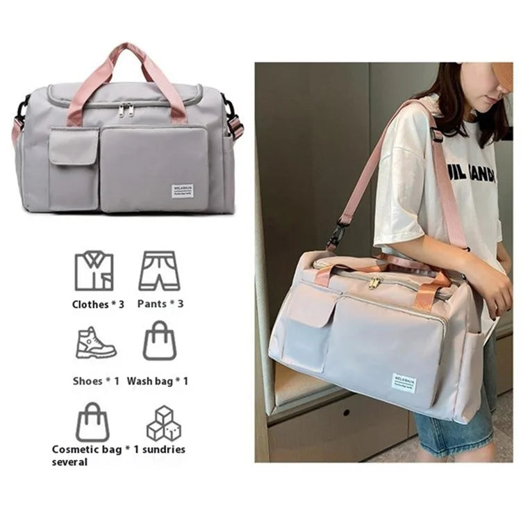 Oxford Cloth Sports Handbag Wet and Dry Separation Pocket Gym Bag Duffle Bag