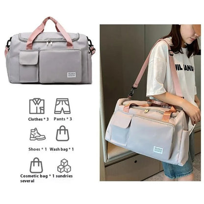 Oxford Cloth Sports Handbag Wet and Dry Separation Pocket Gym Bag Duffle Bag