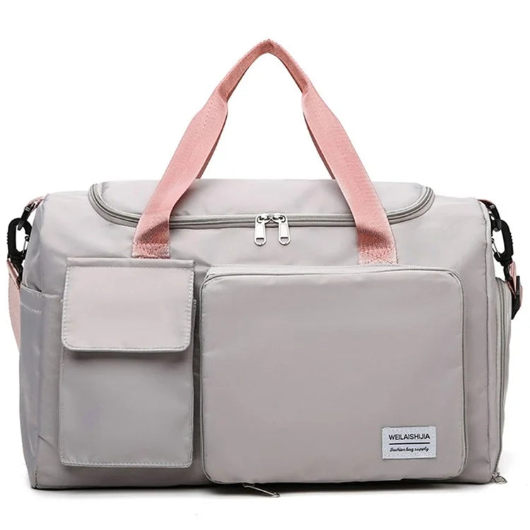 Foldable Large Capacity Travel Duffle Bag Carry-On Gym Weekender Bag with Shoe Compartment