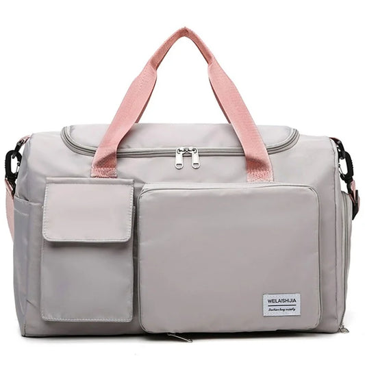 Foldable Large Capacity Travel Duffle Bag Carry-On Gym Weekender Bag with Shoe Compartment