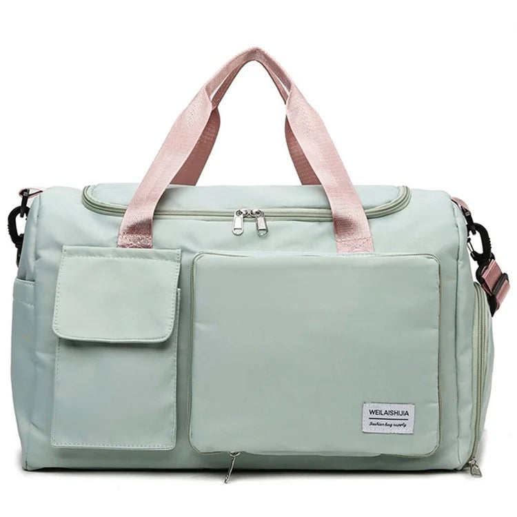Foldable Large Capacity Travel Duffle Bag Carry-On Gym Weekender Bag with Shoe Compartment