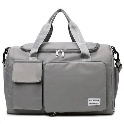 Foldable Large Capacity Travel Duffle Bag Carry-On Gym Weekender Bag with Shoe Compartment