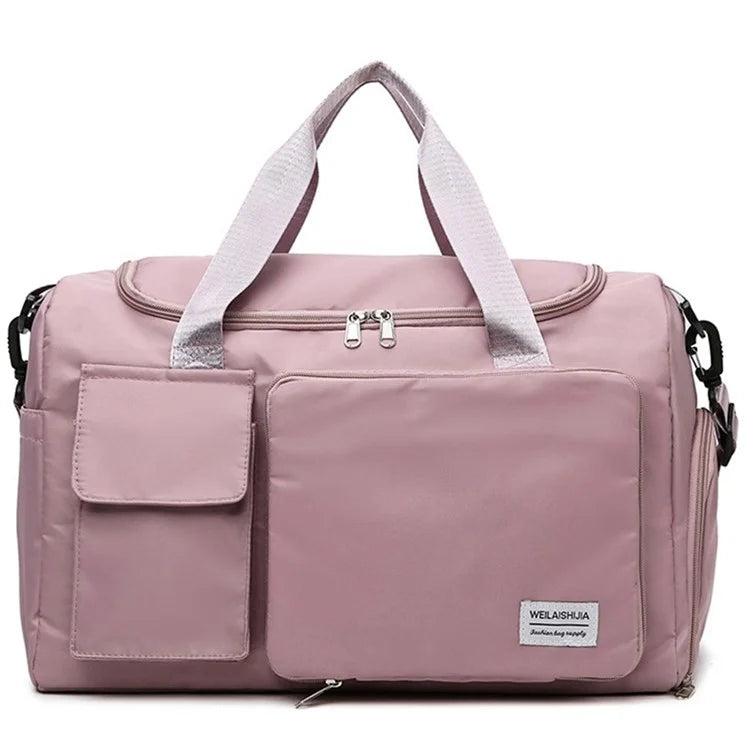 Foldable Large Capacity Travel Duffle Bag Carry-On Gym Weekender Bag with Shoe Compartment