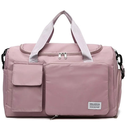 Foldable Large Capacity Travel Duffle Bag Carry-On Gym Weekender Bag with Shoe Compartment
