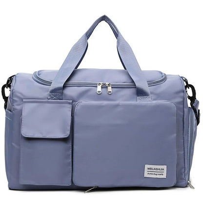 Foldable Large Capacity Travel Duffle Bag Carry-On Gym Weekender Bag with Shoe Compartment