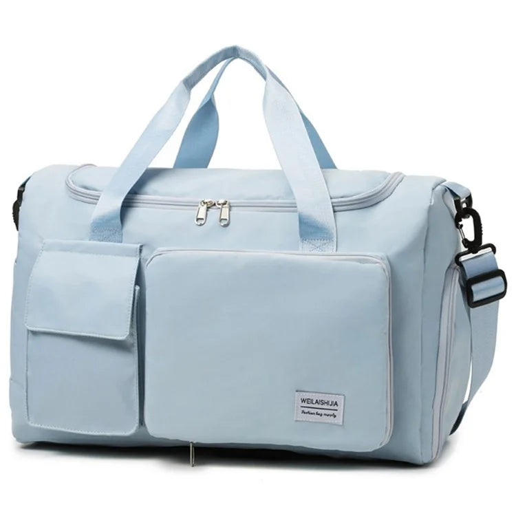 Foldable Large Capacity Travel Duffle Bag Carry-On Gym Weekender Bag with Shoe Compartment