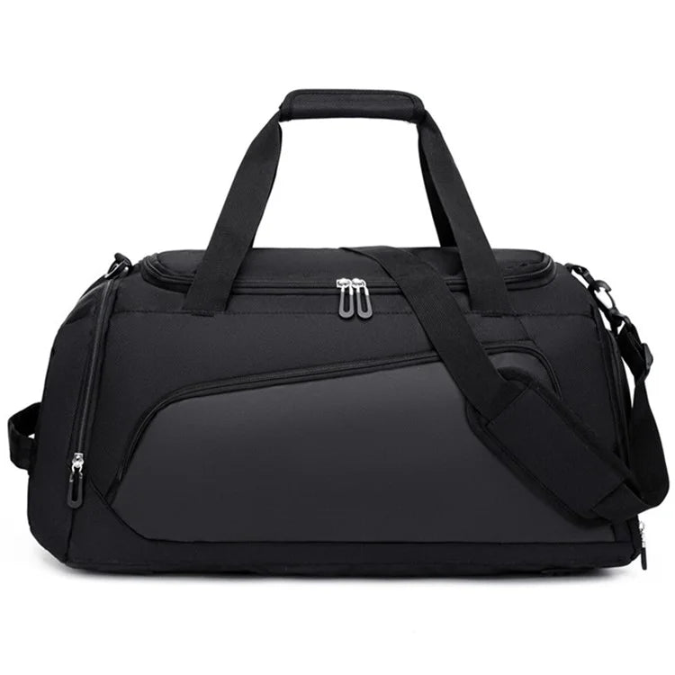 TL001 Oxford Cloth Gym Bag Travel Duffle Bag with Shoe Compartment, Wet Pocket