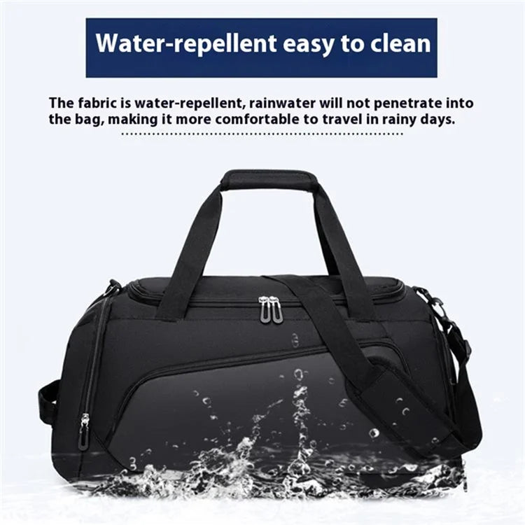 TL001 Oxford Cloth Gym Bag Travel Duffle Bag with Shoe Compartment, Wet Pocket