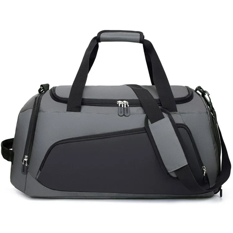 TL001 Oxford Cloth Gym Bag Travel Duffle Bag with Shoe Compartment, Wet Pocket