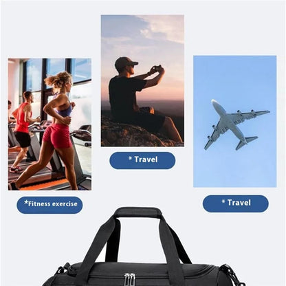 TL001 Oxford Cloth Gym Bag Travel Duffle Bag with Shoe Compartment, Wet Pocket