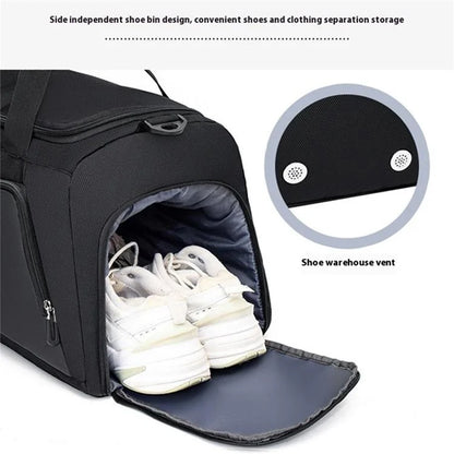 TL001 Oxford Cloth Gym Bag Travel Duffle Bag with Shoe Compartment, Wet Pocket