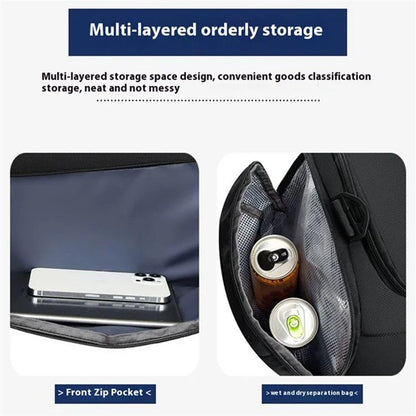 TL001 Oxford Cloth Gym Bag Travel Duffle Bag with Shoe Compartment, Wet Pocket