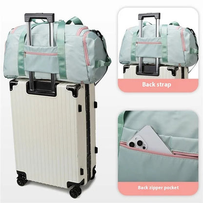 BED-958 Large Capacity Oxford Cloth Fitness Backpack Tote Crossbody Bag Travel Luggage Bag