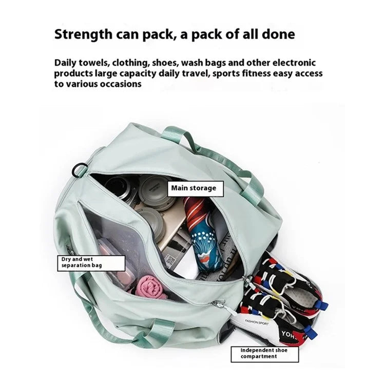 BED-318 Oxford Cloth Sports Handbag Wet and Dry Separation Pocket Gym Bag Duffle Bag, Size: L