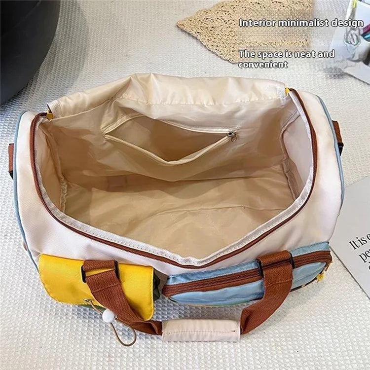 YGT5.19 Contrast Color Casual Sports Fitness Bag Large Capacity Travel Luggage Bag