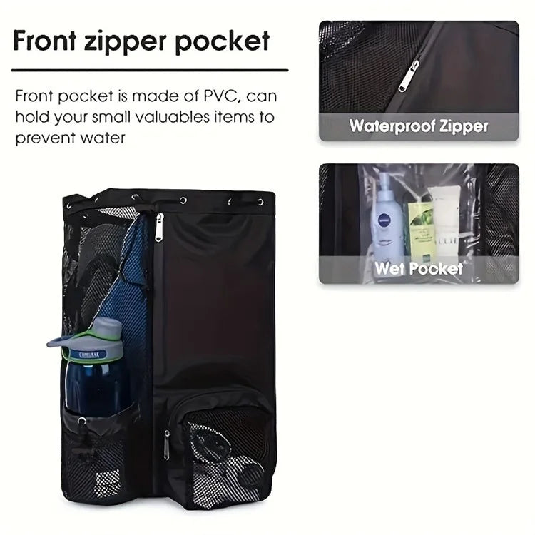 HALIN A4011 Outdoor Travel Swimming Climbing Dual Shoulder Bag Drawstring Mesh Design Backpack