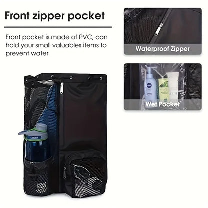 HALIN A4011 Outdoor Travel Swimming Climbing Dual Shoulder Bag Drawstring Mesh Design Backpack