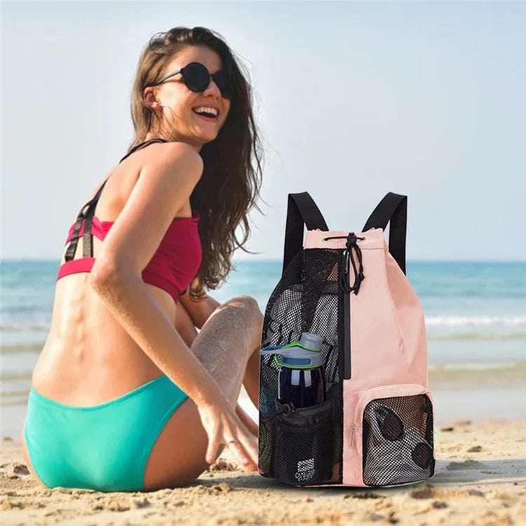 HALIN A4011 Outdoor Travel Swimming Climbing Dual Shoulder Bag Drawstring Mesh Design Backpack