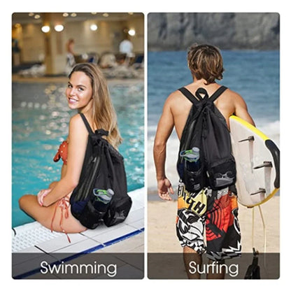 HALIN A4011 Outdoor Travel Swimming Climbing Dual Shoulder Bag Drawstring Mesh Design Backpack