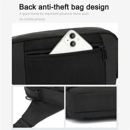 BOREIDEN BD1430 Men's Chest Bag Oxford Cloth Crossbody Bag Waterproof Daypack Travel Bag