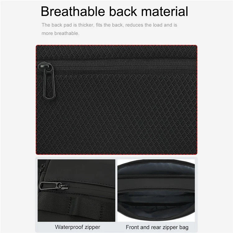 BOREIDEN BD1430 Men's Chest Bag Oxford Cloth Crossbody Bag Waterproof Daypack Travel Bag