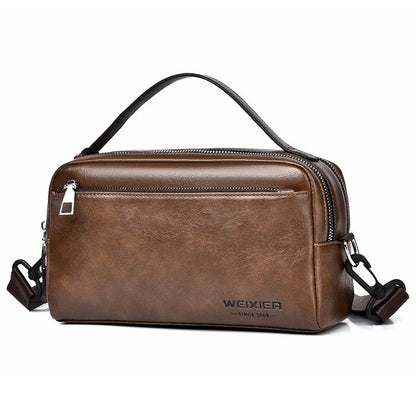 WEIXIER D501 Men Single Shoulder Crossbody Bag Anti-Wear Leather Casual Crossbody Bag