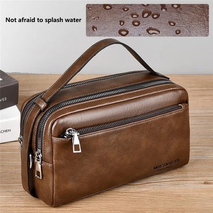 WEIXIER D501 Men Single Shoulder Crossbody Bag Anti-Wear Leather Casual Crossbody Bag