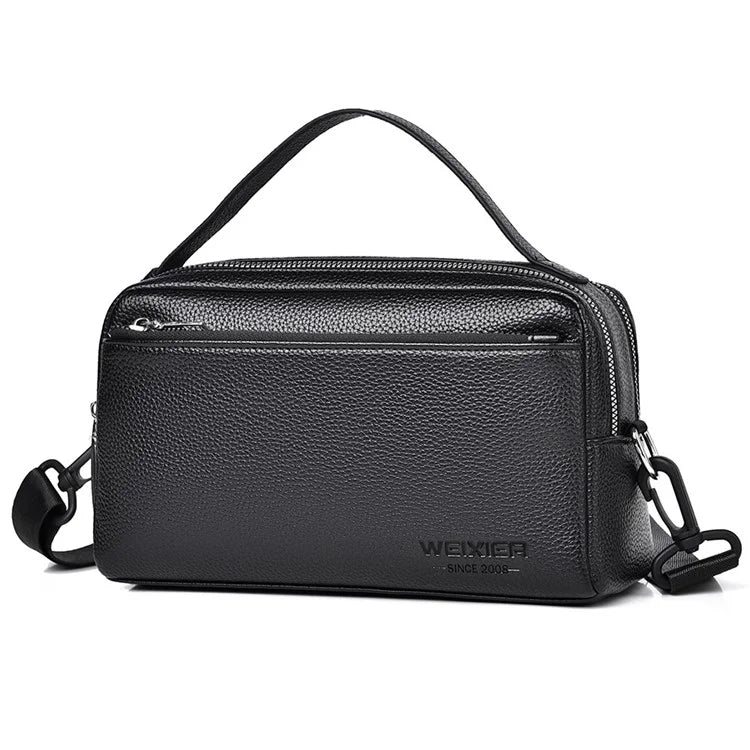 WEIXIER D501 Men Single Shoulder Crossbody Bag Anti-Wear Leather Casual Crossbody Bag