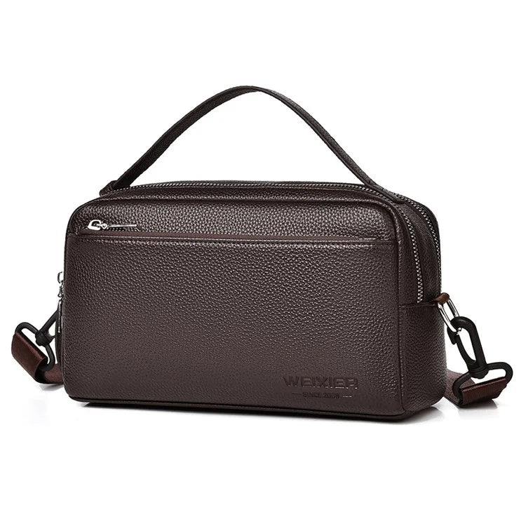 WEIXIER D501 Men Single Shoulder Crossbody Bag Anti-Wear Leather Casual Crossbody Bag