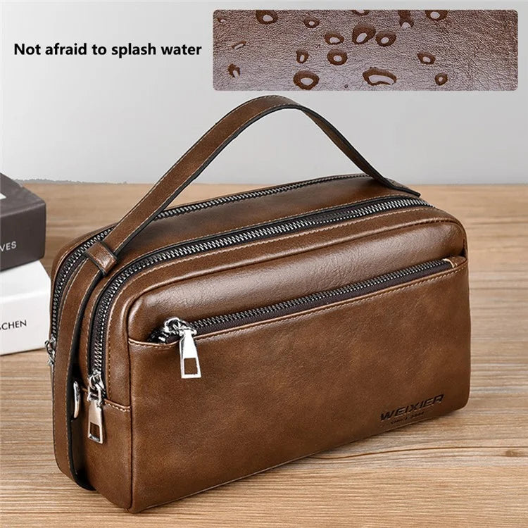 WEIXIER D501 Men Single Shoulder Crossbody Bag Anti-Wear Leather Casual Crossbody Bag