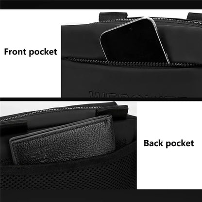 WEPOWER 1100-61 Nylon Men Chest Bag Stylish Casual Single Shoulder Crossbody Bag - Black