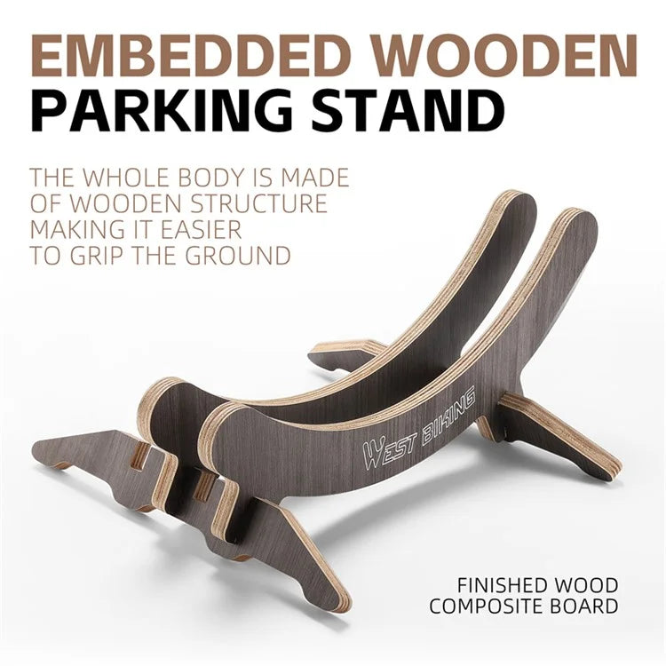 WEST BIKING YP0723016 Adjustable Bicycle Parking Stand Mountain Bike Wooden Rack Support Frame