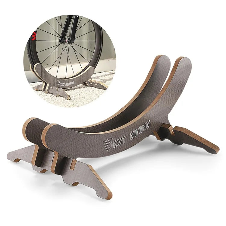 WEST BIKING YP0723016 Mountain Bike Wooden Rack Adjustable Bicycle Parking Stand Support Frame