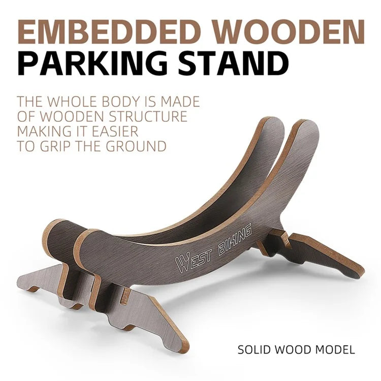 WEST BIKING YP0723016 Mountain Bike Wooden Rack Adjustable Bicycle Parking Stand Support Frame