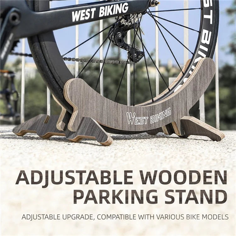 WEST BIKING YP0723016 Mountain Bike Wooden Rack Adjustable Bicycle Parking Stand Support Frame