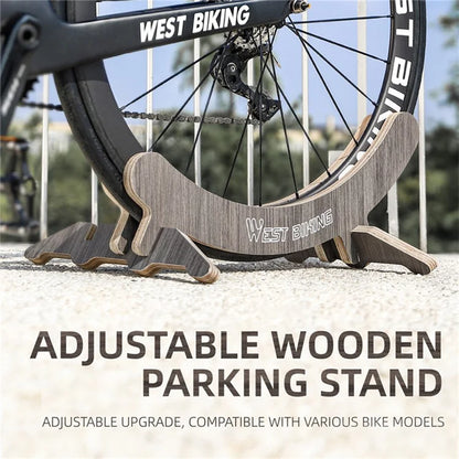 WEST BIKING YP0723016 Mountain Bike Wooden Rack Adjustable Bicycle Parking Stand Support Frame