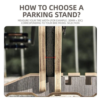 WEST BIKING YP0723016 Mountain Bike Wooden Rack Adjustable Bicycle Parking Stand Support Frame