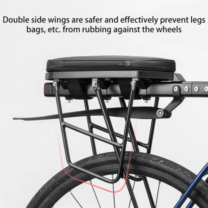 ROCKBROS Cycling Bicycle Luggage Carrier Aluminum Alloy Shelf MTB Bike Seatpost Bag with Mudguard